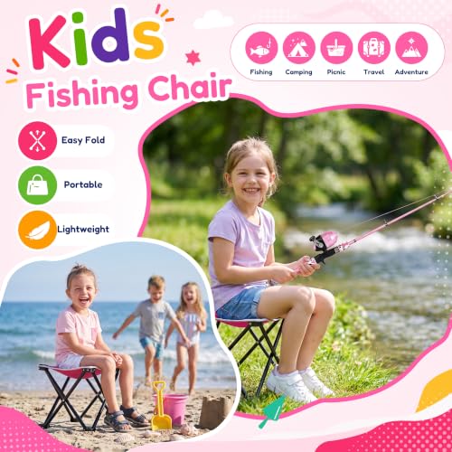 Pink Kids Fishing Pole (Light Pink 4.92ft)