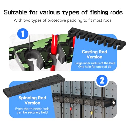 Fishing Rod Holder for Garage Fishing Pole Holders Fishing Rod Rack Vertical Wall