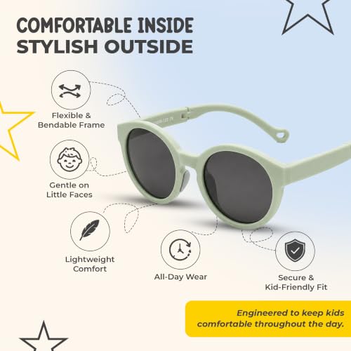 Kids Polarized Sunglasses for Boys & Girls (Green)