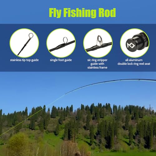 Stealth Fly Fishing Rod Combo Starter Kit 9FT 5WT 30T Carbon Fly Rods (9ft 5wt 4 pc)