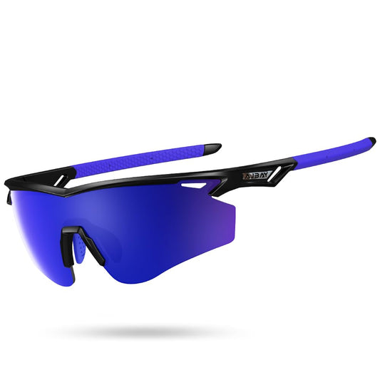 Polarized Running Sunglasses for Men Women Ultra (Elegant Black Blue)
