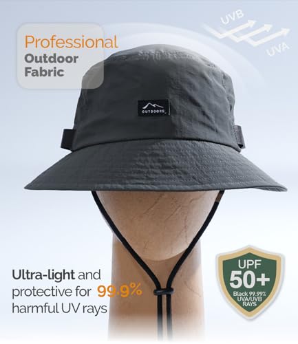 Mens Bucket Sun Hats (One Size / Dark Grey)