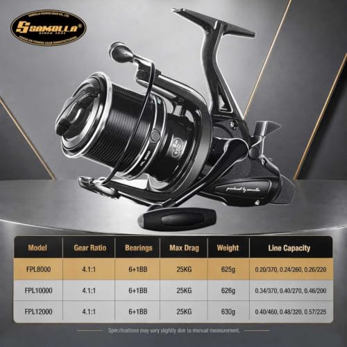 Double Brake Spinning Reel Heavy Duty Metal Body with CNC Machined Spool 55LB Max Drag 6+1 BB Smooth 4.1