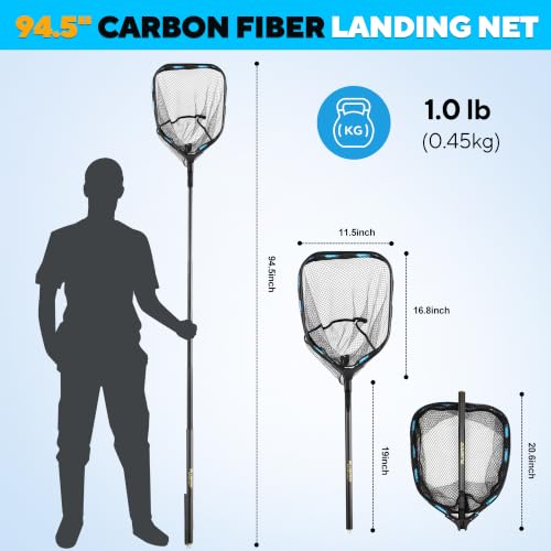 Fishing Net with Telescoping Handle (Single Net - 7.86 Ft Full Length)