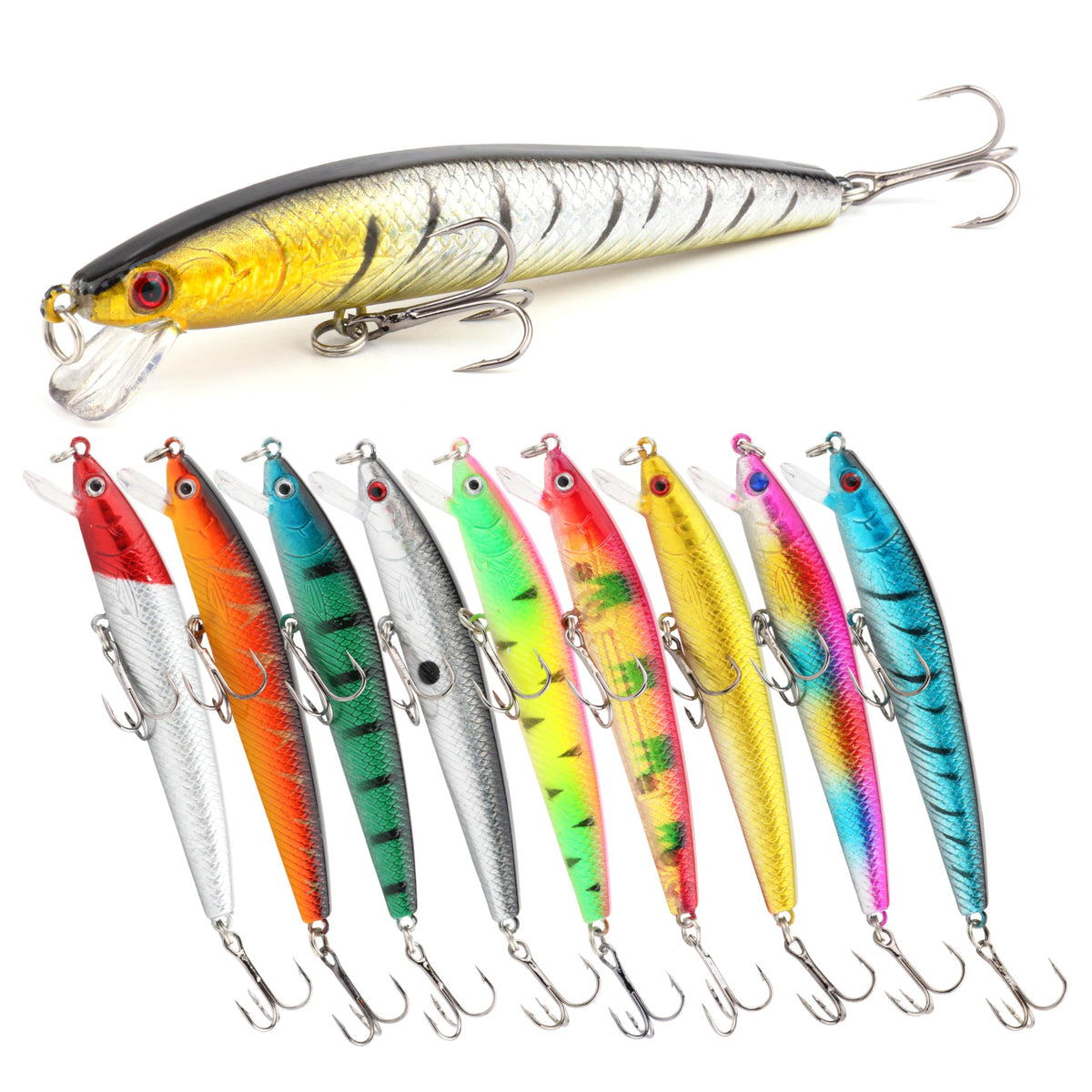 10 5PCS Minnow Fishing Lures Set (3 3/4 ′′, 1/4 oz)