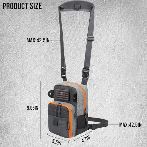 QulayQualy Fly Fishing Bag Chest Pack with WorkStation (Grey)