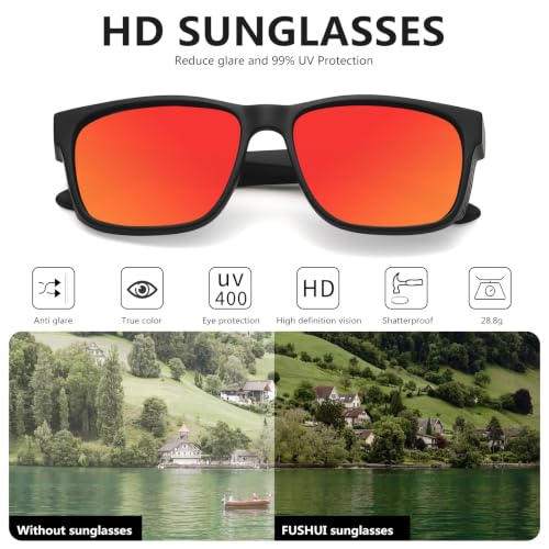 Polarized Sunglasses for Men Women (3pack Black/Blue/Red)