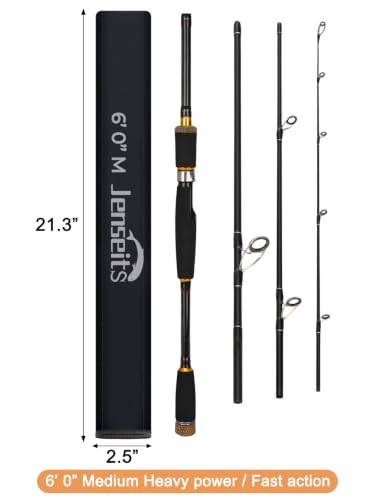 6Ft 4 Piece Spinning Fishing Rod (6'0"-Medium Heavy-Fast-4pcs)