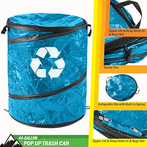 Pop Up Collapsible Trash Can (Blue / 44-Gallon)