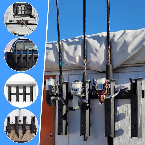 Adjustable Fishing Rod Holders for Golf Cart 4 Tube Wall Mounted Fishing Rod Holders for Boat