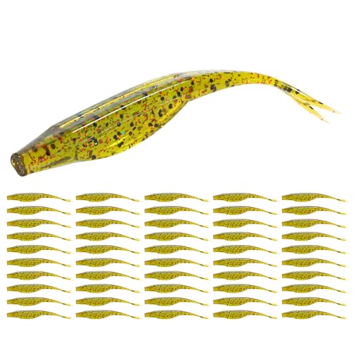 Fork Tail Soft Lures (2.75 Inch-50pcs / Watermelon Red)