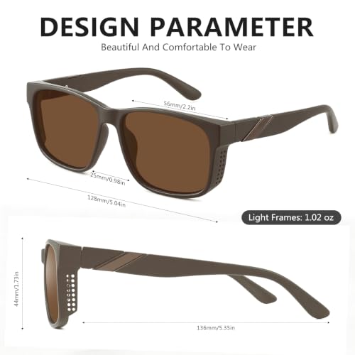Polarized Sunglasses for Men Women (3pack Black/Dark Green/Brown)