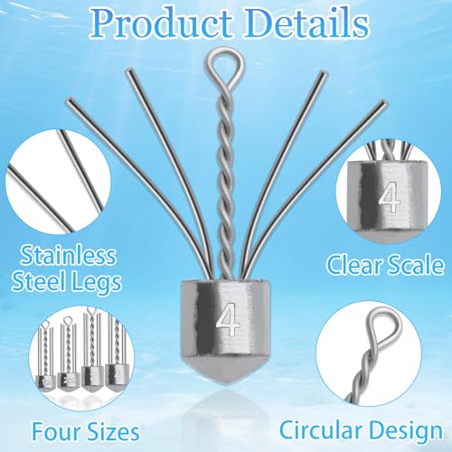 5 Pcs Spider Sinkers Long Tail Equipment Sputnik Sinker Fishing Weights