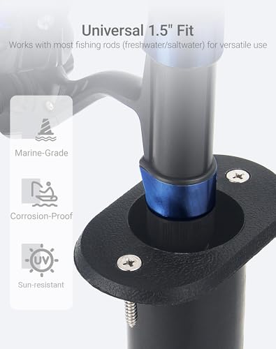 Flush Mount Fishing Rod Holder (Black)