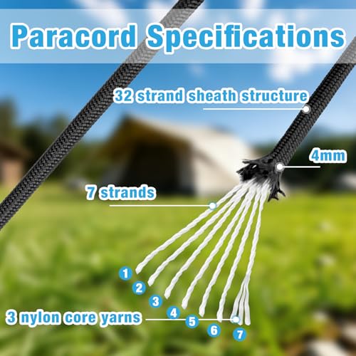Paracord 550 Rope (Black / 500FT)