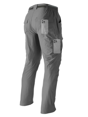 Men's Hiking Cargo Work Pants Lightweight Quick Dry Water Resistant 6 Pockets Fishing Camping Outdoor Stretch Pants