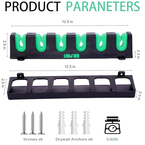 Fishing Rod Rack Holders Wall (Vertical Green, 2 Pair)