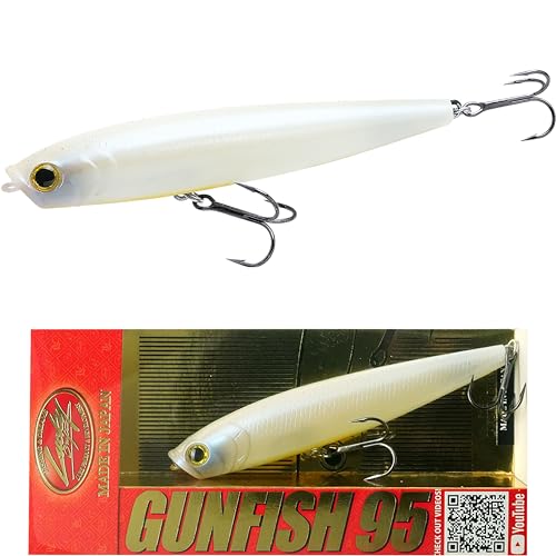 Gunfish 95NF Top Water Bass Fishing Lures (445 French Pearl OB)