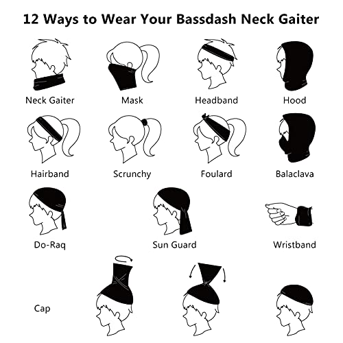 6 Pack UPF 50+ Neck Gaiter Breathable Quick Dry Outdoor Face Mask