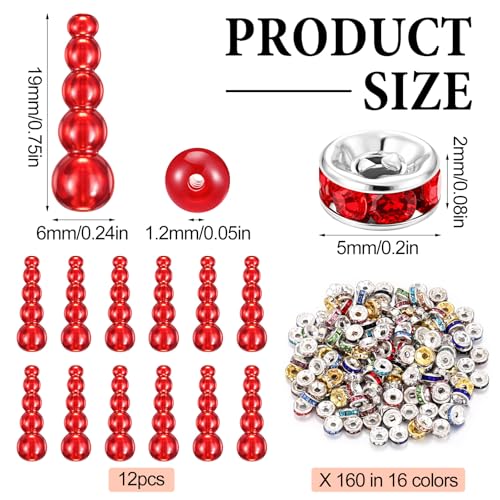 160 Pcs Fishing Beads 12 Pcs Stacked Fishing Beads (Red)