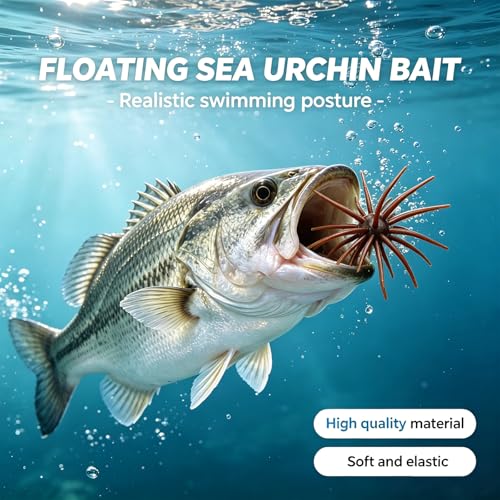20 PCS Urchin Baits for Bass Fishing (Flashing red / M-2.76inch（20PCS）)