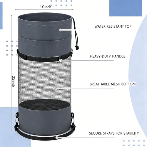 Boat Trash Bag Garbage Can Collapsible Mesh Trash Container (Dark Grey / Classic Style)