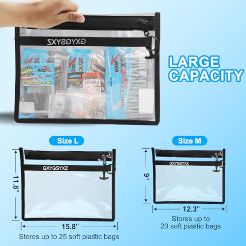 Fishing Gear Storage Bag Bait Storage Sealed Edges Waterproof Protection Durable and Sturdy Large Capacity PVC ((D-2Pack, Medium 2 Pack, Large))