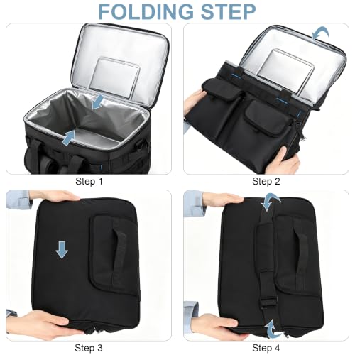 60 Can Insulated Soft Sided Collapsible Cooler Bag Ice Chest (Black / 40L)