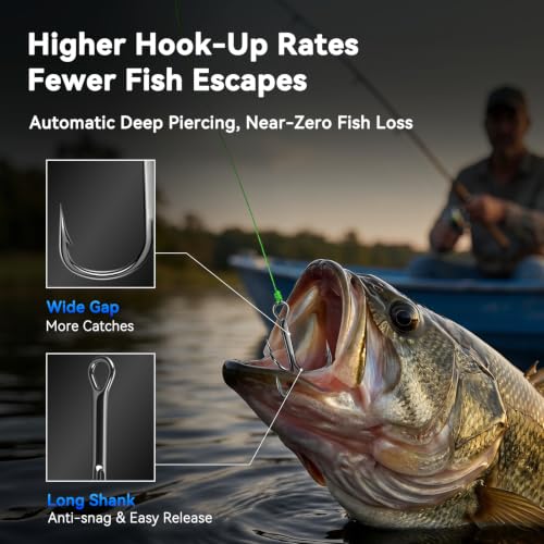 Treble Hooks 3X Strong O'Shaughnessy Triple Fishing Hooks for Lures (Black Nickel / 2/0#_14pcs)