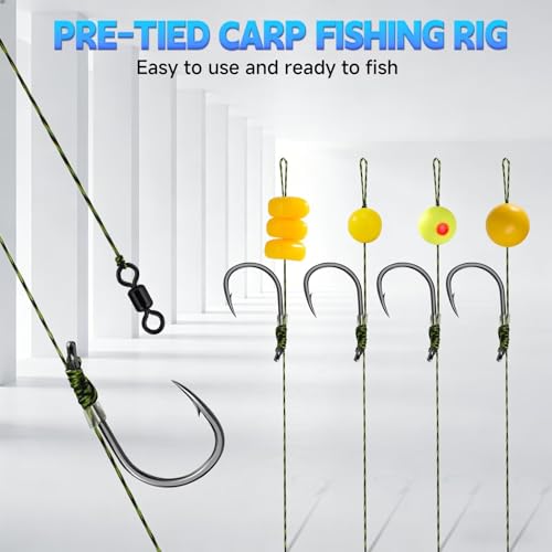 65 215PCS Carp Fishing Rig Kit Hair Rigs Carp Bait Fishing Equipment Accessories #2#4#6#8