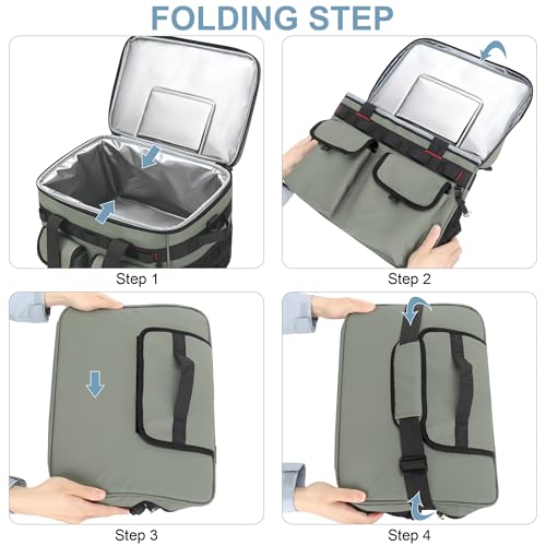 48 Can Insulated Soft Sided Collapsible Cooler Bag Ice Chest (Green / 30L)