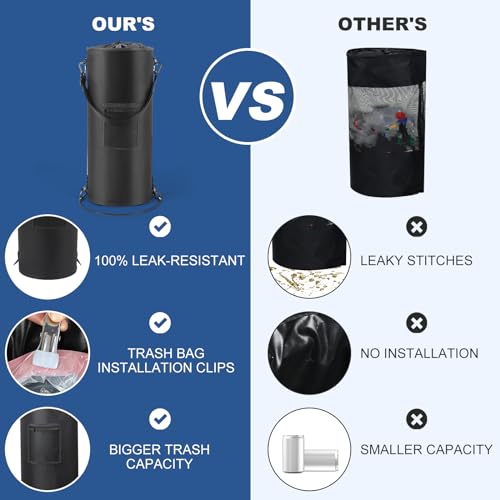 Waterproof Boat Trash Can with 6 Clips