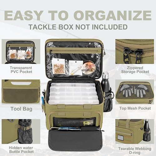 Fishing Tackle Bags (Yellow / S (Stores 6 Fishing Tackle Boxes))
