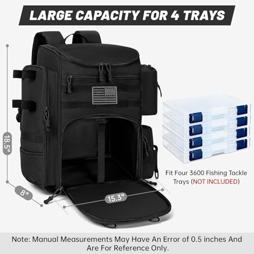 40L Tackle Fishing Backpack with 2 Rod Holders