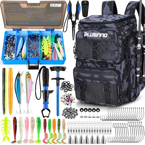 Fishing Tackle Backpack with Rod Holders
