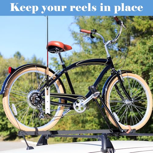 2 Pcs Fishing Rod Holder for Bike Rack Pole Mount Rotatable Fishing Chair Pole Holders with Clamp for Boat Bicycle Motorcycle Kayak Cart (White)