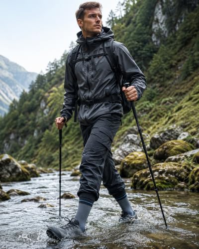 Waterproof Socks for Men (Medium / Gray/Black)