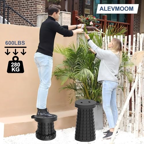 Upgraded Telescoping Stool Collapsible Stool with Cushion & Carry Bag