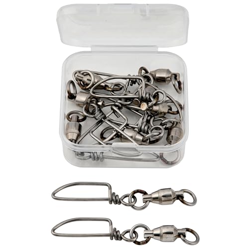 Ball Bearing Swivels with Coastlock Snap Fishing Swivel Made in Japan (#6 (330lb) 10pcs)