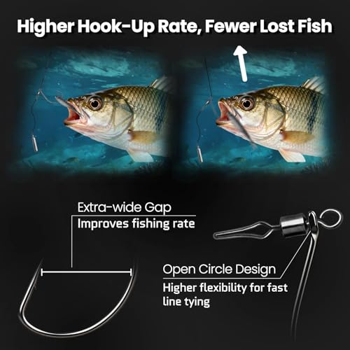 30 60Pcs Swivel Drop Shot Hooks Kit (2#)