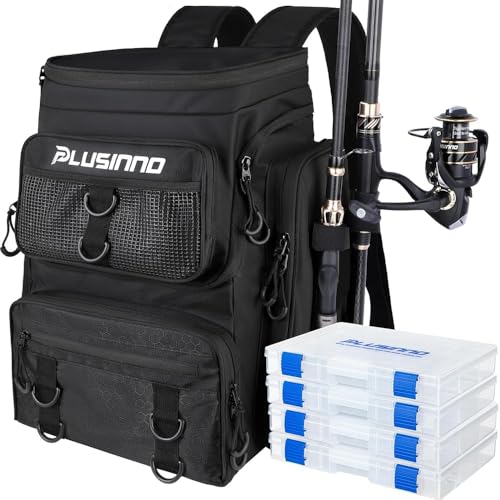 Fishing Tackle Backpack with Rod Holders