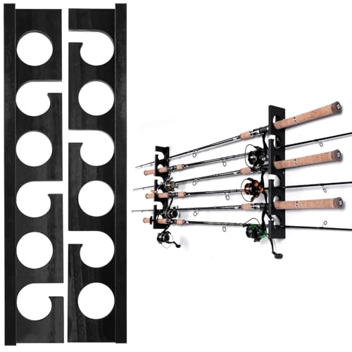 Fishing Rod Holder (Black / 1 set holds up 6 rods)