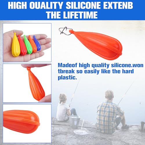 Fishing Practice Plugs Bait Casting Practice Plugs 5 Size Mixed Colors Silicone Weights Fishing Practice Plug for Kids Beginners Improving Throwing Casting Skills (10pcs)