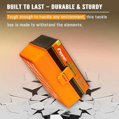 Large 3 Layer Fishing Tackle Box Lures with Tackle Included 448 Pcs (448PCS-Orange)