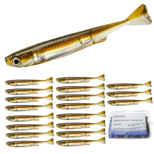 20PCS Paddle Tail Swimbaits with Storage Box