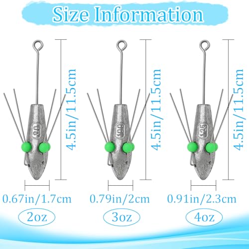 5Pcs Sputnik Sinker Fishing Weights Sinkers Lead Long Tail Spider Sinkers