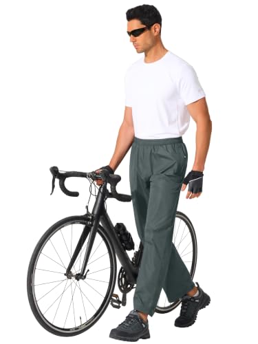 Mens Waterproof Pants Rain Over Pant (40W x 30L / Grey)