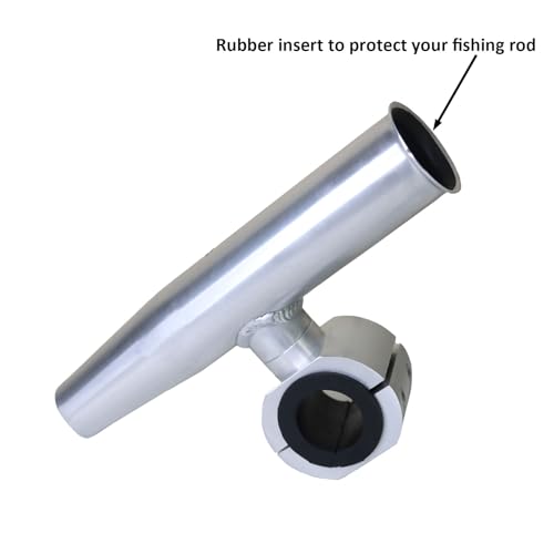 2 PCS T Top Rod Holder Single Aluminum clamp on fit 1.5" (Silver)