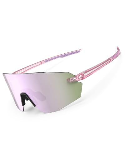 Rimless Running Cycling Sunglasses for Men Women UV400 (Lavender)