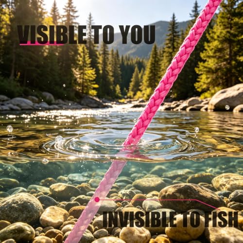 8 Strand Braided Fishing Line (Pink / 30LB(150Yds))